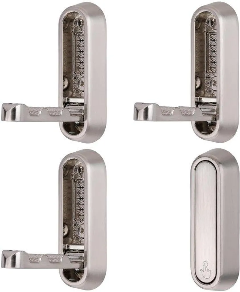 Crochets muraux flexibles à 90° multi-usages en nickel brossé pack de 4