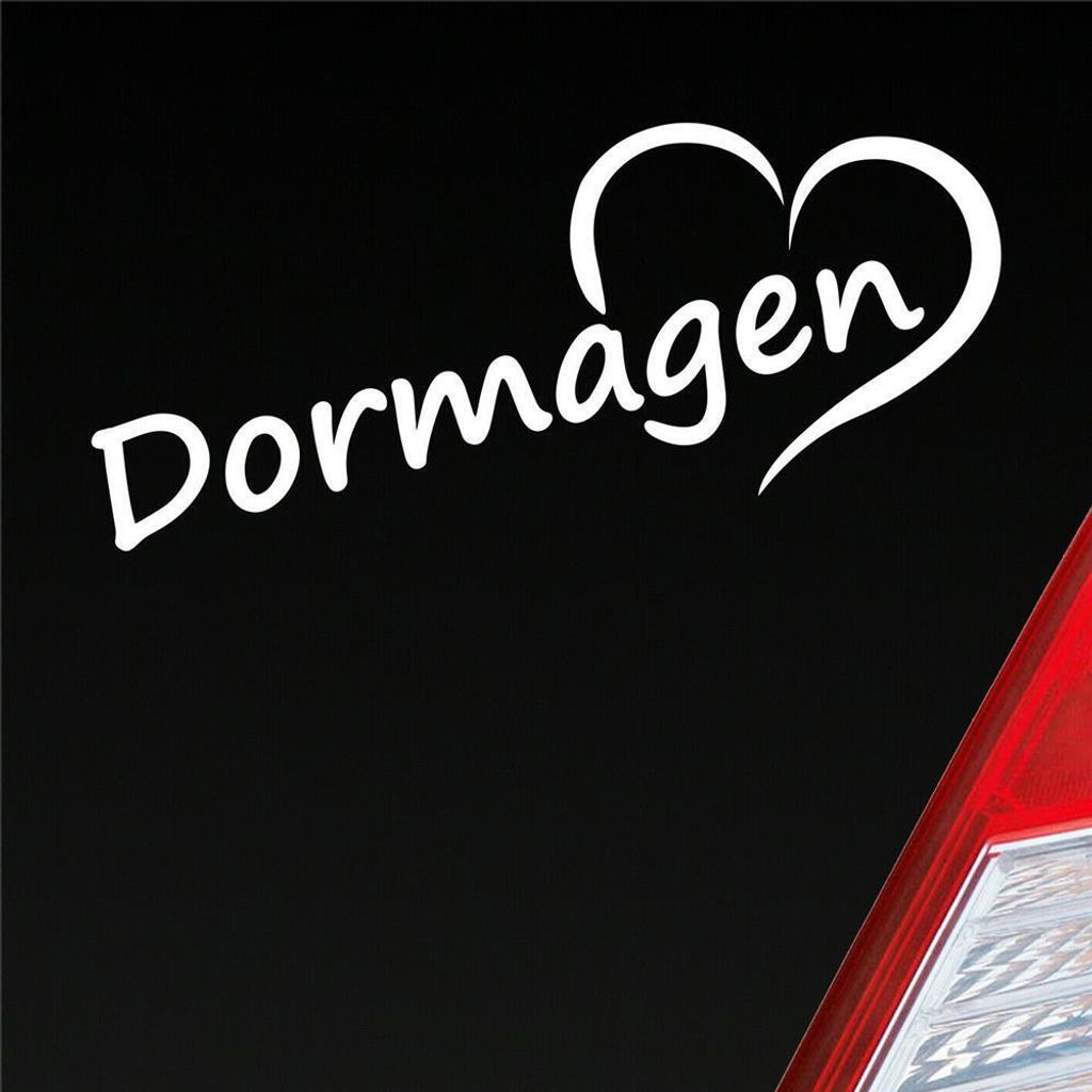 Auto Aufkleber Dormagen Herz Stadt City Liebe Love 19,5x8 cm Weiss Matt Sticker Heckscheibenaufkleber