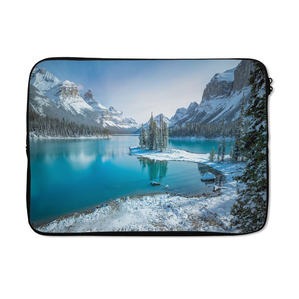 MuchoWow Laptop Hülle 13 Zoll Landschaft - Schnee - Winter - Wasser - Berg Laptoptasche - Laptophülle - Sleeve - Rundumschutz