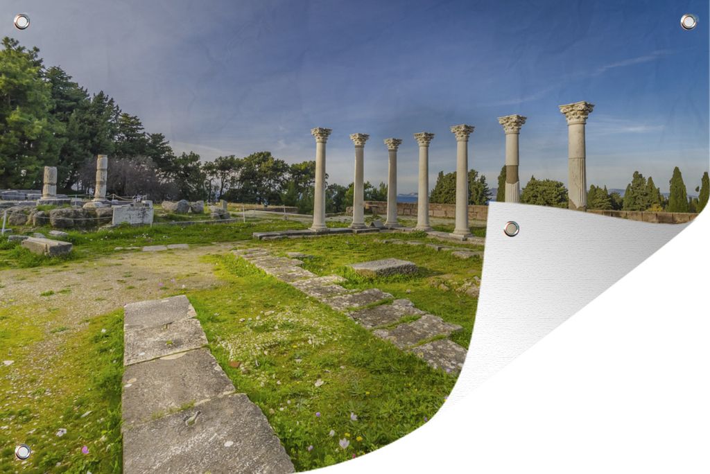 MuchoWow 90x60 cm Outdoor-Poster Gartendeko Sichtschutz Garten Poster für den Garten Das Asklepieion auf der griechischen Insel Kos