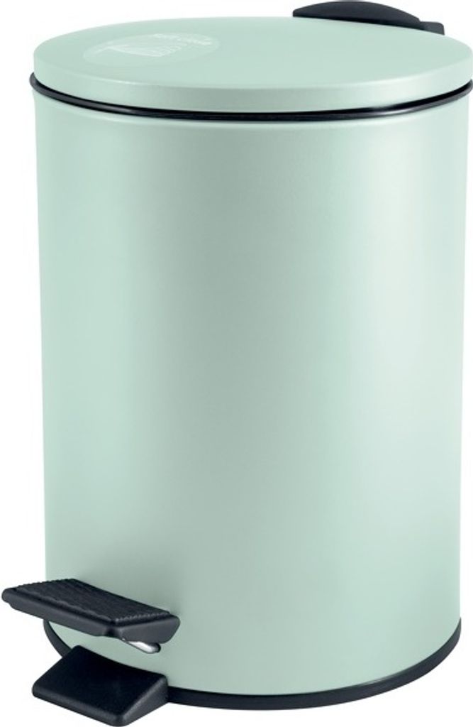 Spirella Kosmetikeimer 3 Liter Edelstahl mit Absenkautomatik und Inneneimer "Adelar" Badezimmer Mülleimer Softclose Abfalleimer Ice Grün
