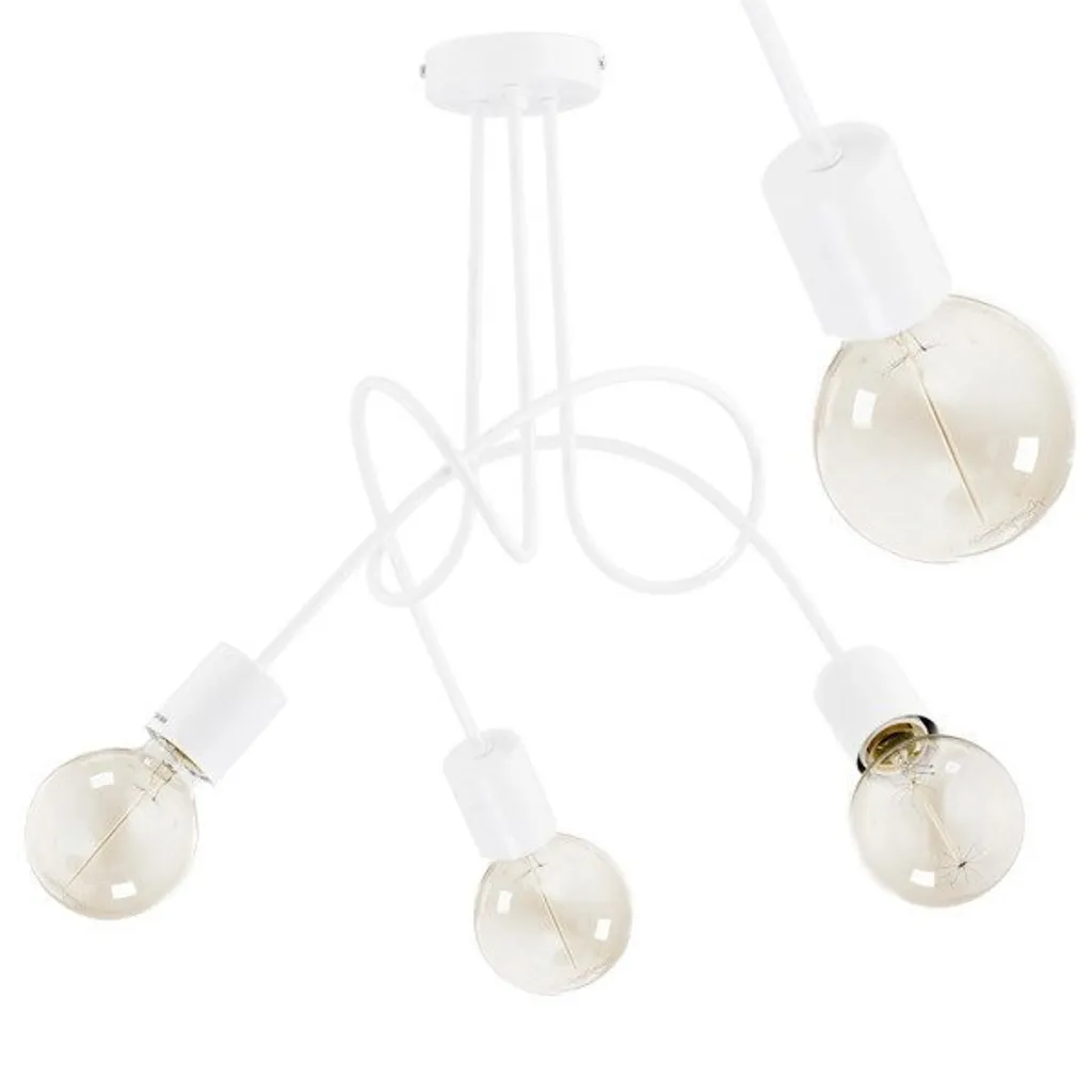 Lustre 3 branches E27 Tango blanc en métal durable - Dimensions 41x48x48