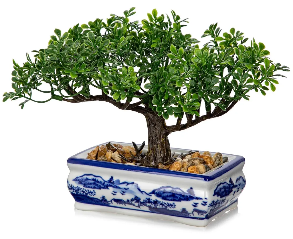 Bonsaï artificiel Podocarpus pour décoration de bureau moderne