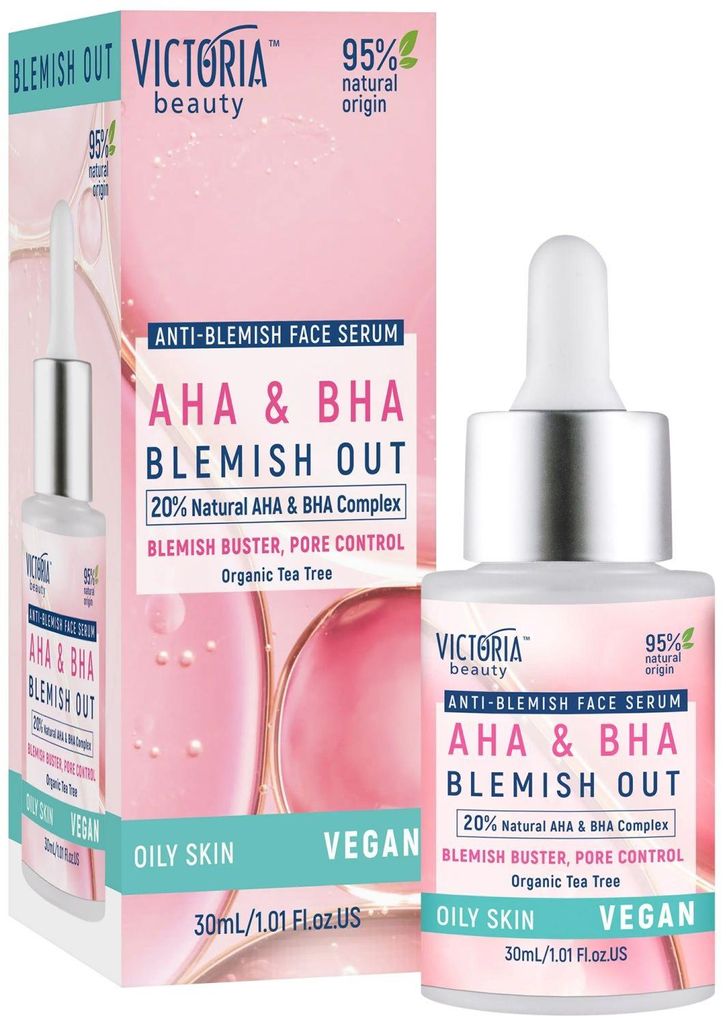 Blemish Out Gesichtsserum gegen Akne und für verfeinerte Poren mit natürlichen AHA- und BHA-Säuren, 30 ml
