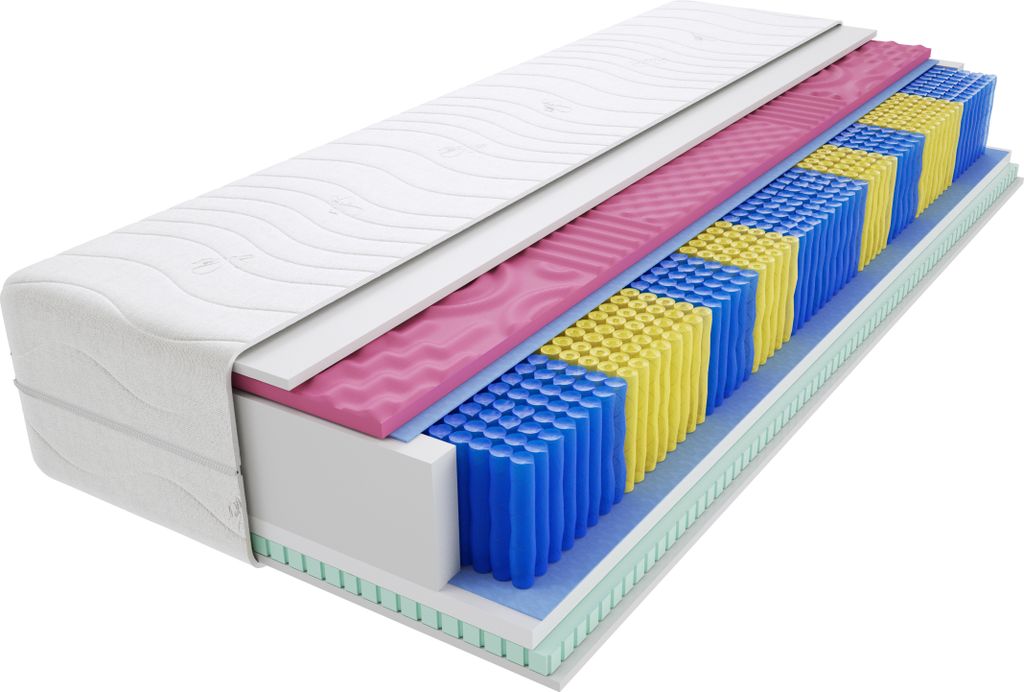 Matratze 70x140 cm Doppelmatratze, H3 Mittelfest Federkernmatratze, Taschenfederkernmatratze 20 cm Hoch Latex Profilierter Moletschaum Hypoallergen...