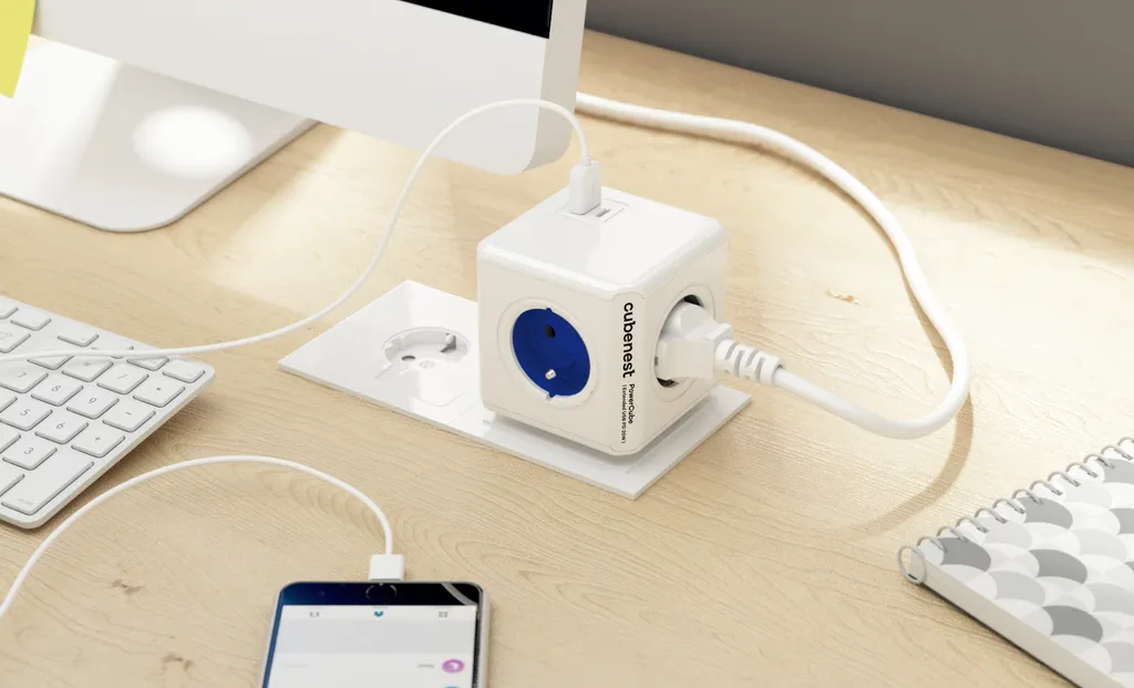 Cubenest Powercube Original USB PD 20W - Multipresa 4 Prese Bianco/Blu - 2