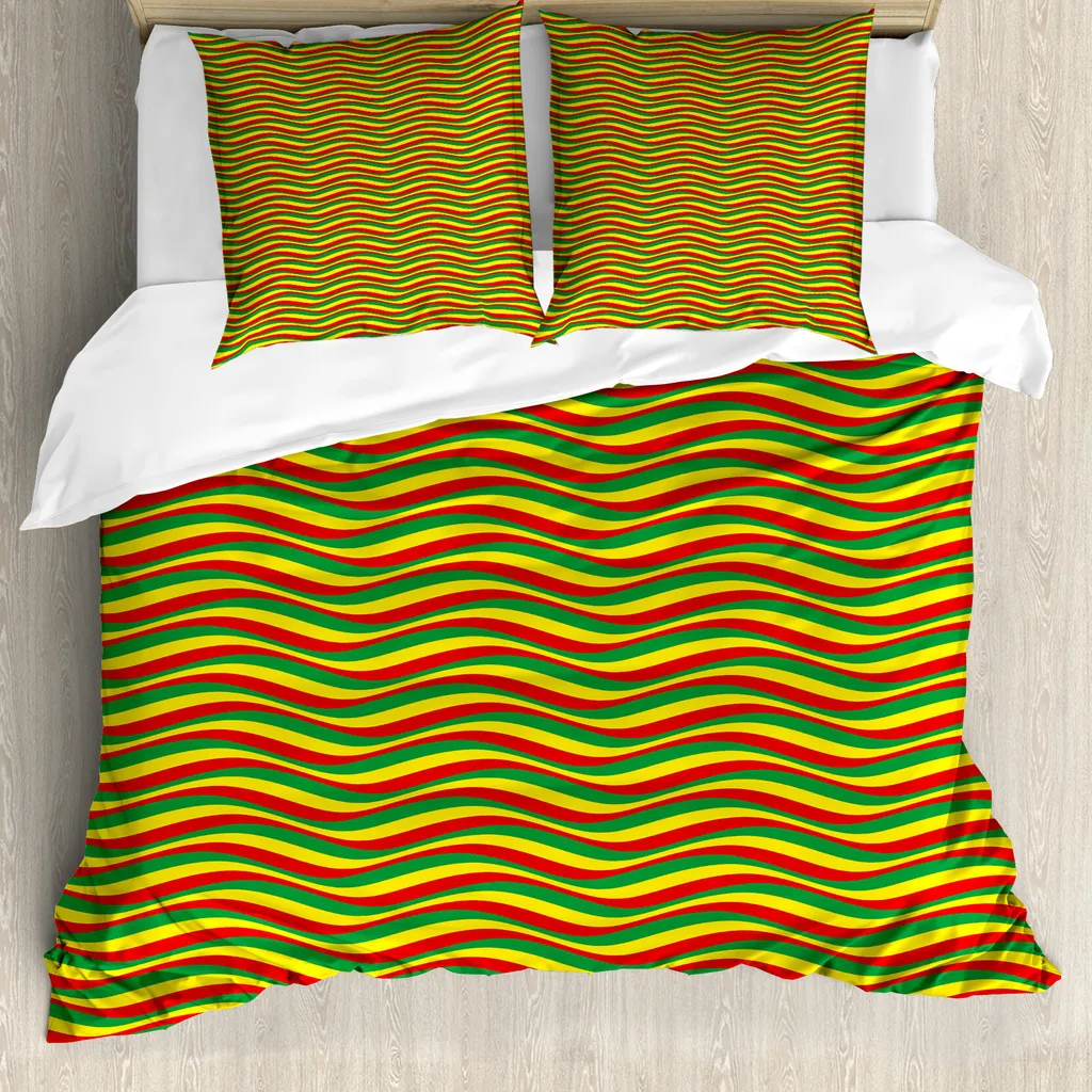 Sacco Piumino 155x220 ABAKUHAUS Antiacaro - Colori Rasta Etiopi Originali