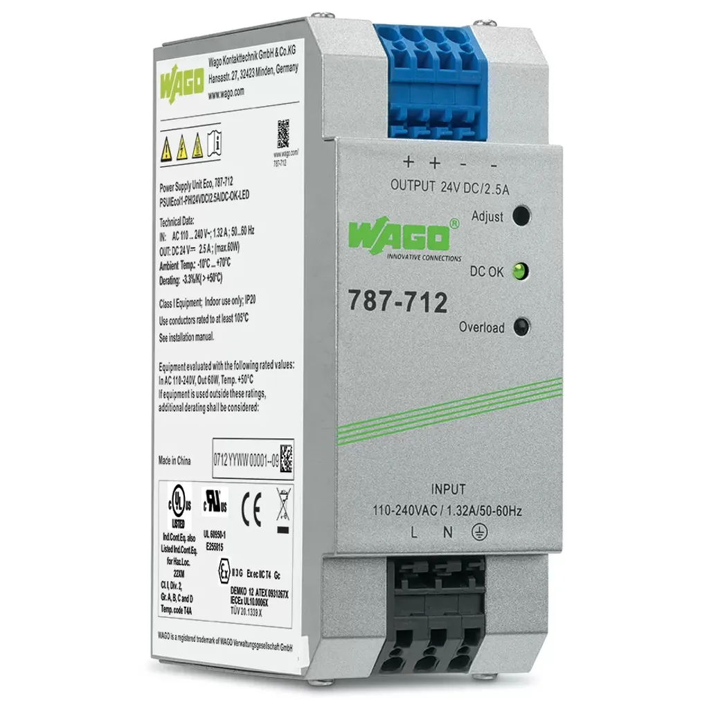 Alimentation WAGO 60W : stabilisez votre courant 24V sans coupure
