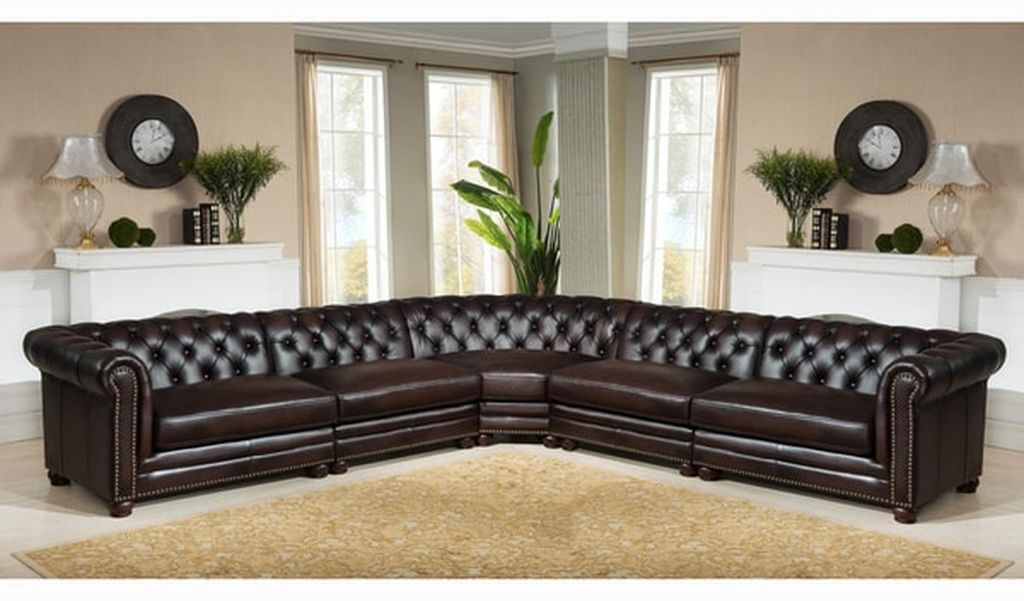 Chesterfield Ecksofa Sofa Couch Ledersofa Polster Eck Couch Garnitur Design #339
