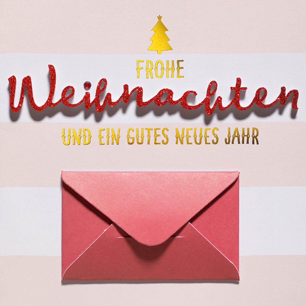 Weihnachten Lettering Geldkarte Glückwunschkarte im Format 15 x 15