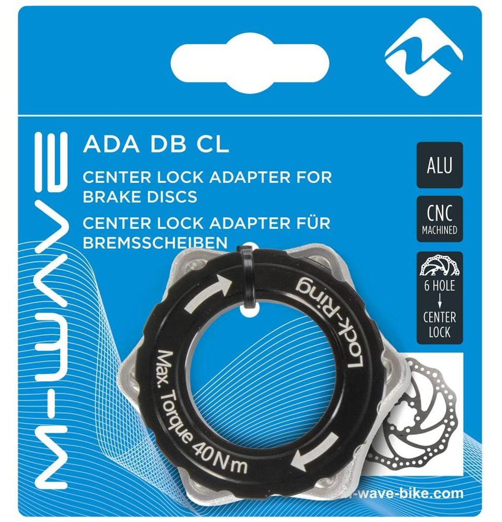 Messingschlager Centerlock Adapter ADA DB CL, M-WAVE, für Scheibenbremsen, schwarz