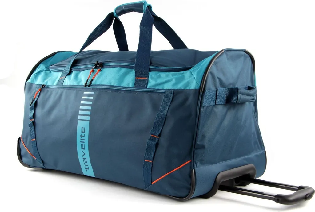 Travelite Basic Active Trolley Petrol/Orange 71cm - Borsa Viaggio 86L
