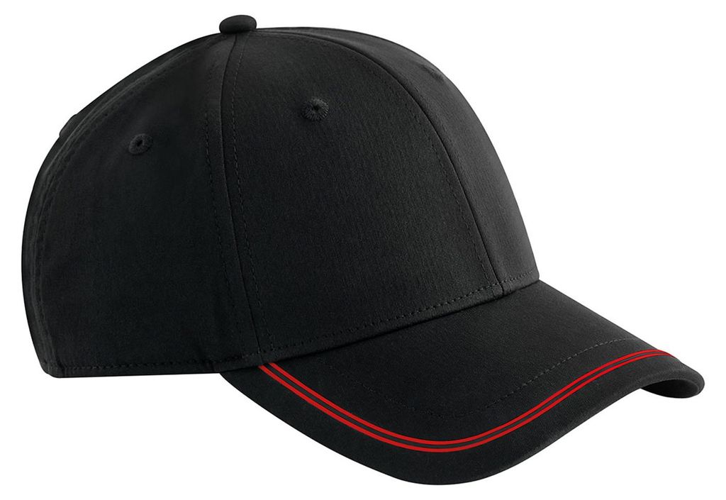 Beechfield - "Match Day" Baseball-Mütze RW11321 (Einheitsgröße) (Schwarz/Rot)