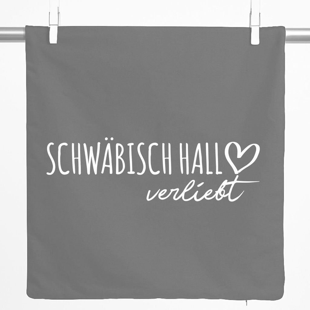 Huuraa Kissenbezug Schwäbisch Hall verliebt 40x40cm Steel Grey Baumwolle Dekokissenbezug Geschenkidee