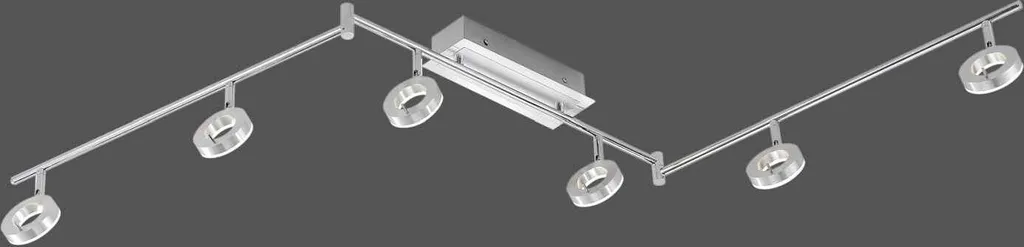 Plafonnier LED 6 spots orientables Sileda en aluminium gris mat chic - 4