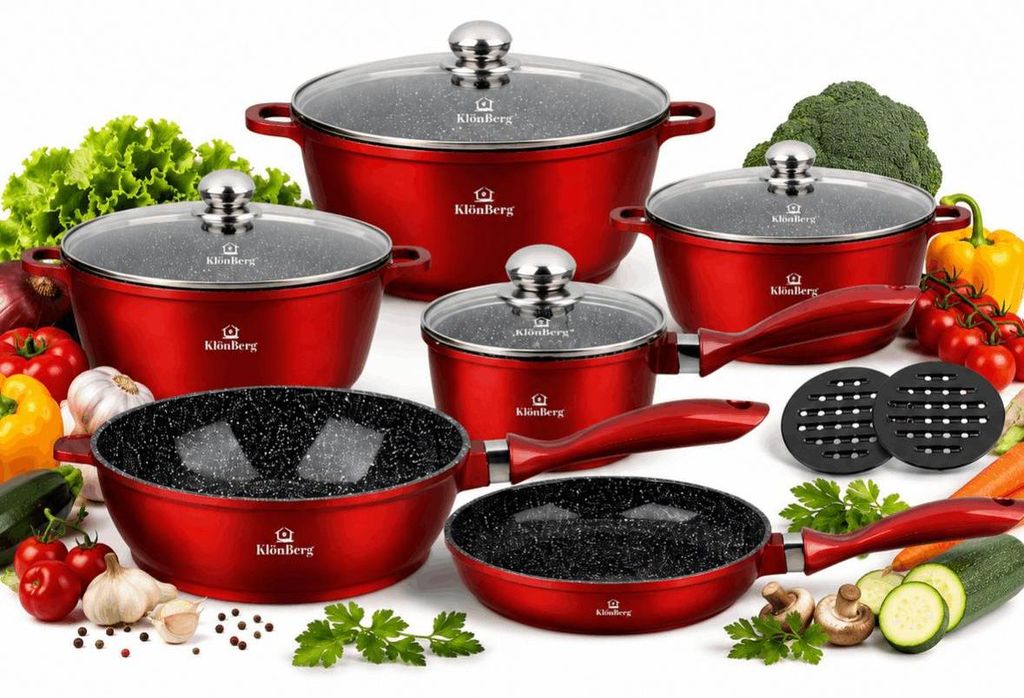 Klönberg 12-teiliges Topfset, antihaftbeschichtet, ideal Produktbild 