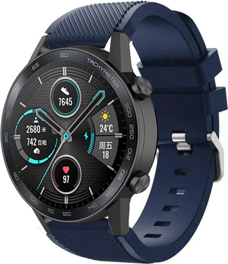 Strap-it Honor Magic Watch 2 Silikonarmband (Dunkelblau)