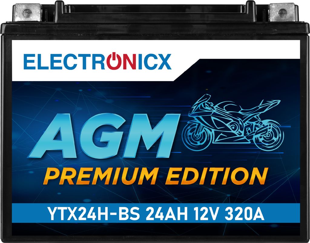 Electronicx AGM Batterie 12V 24Ah 320A ▶ Batterie moto quad Image du produit 
