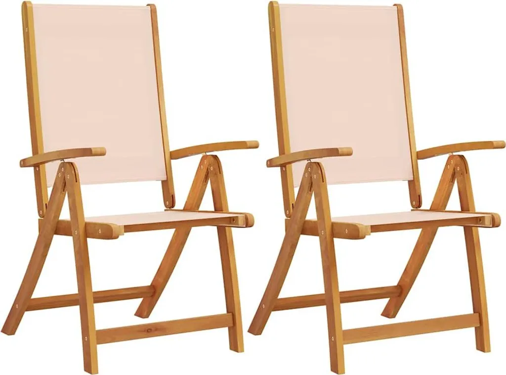 vidaXL Sedie Giardino Legno Acacia e Textilene - Set 2 Pezzi