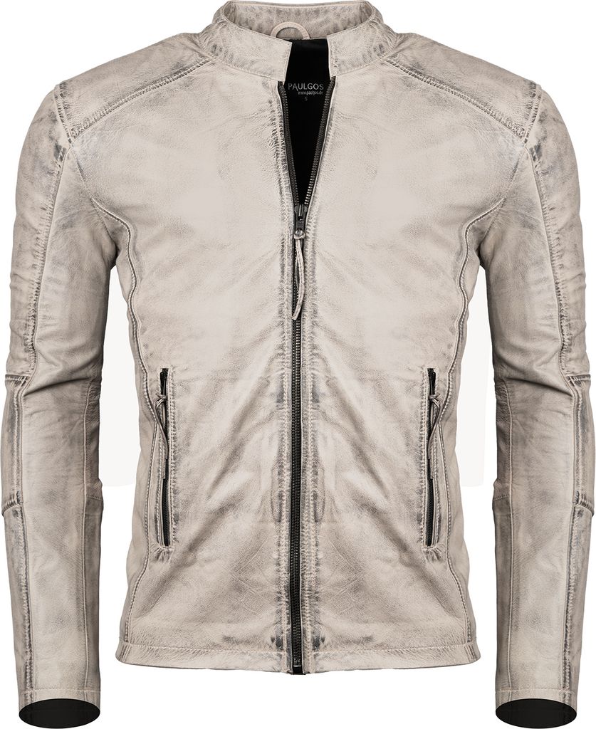 PAULGOS Herren Lederjacke Echtes Leder Jacke Echtleder Übergangsjacke Fashion in 5 Farben Gr. S-7XL Design 3