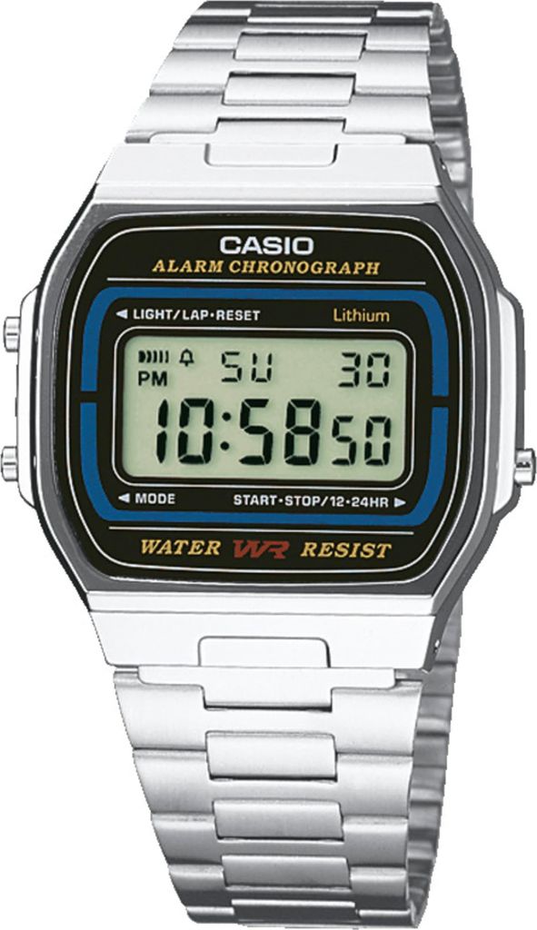 Casio A164WA-1VES digitale wekker-chronograaf Productafbeelding 