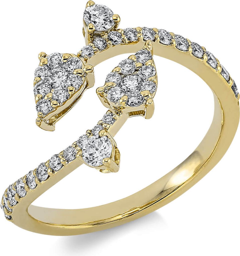 Ring offen aus 750 Gold Gelbgold 40 Brillanten 0,59ct TW-SI Produktbild 