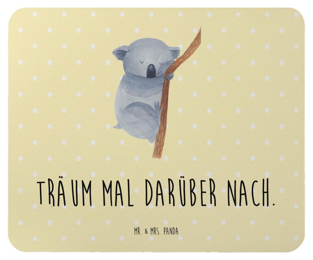 Mr. & Mrs. Panda Mauspad Koalabär - Gelb Pastell - Geschenk, Schlafzimmer, Mouse Pad, Bär, Koala, Lustige Sprüche, laptop, pc mausunterlage, sch...