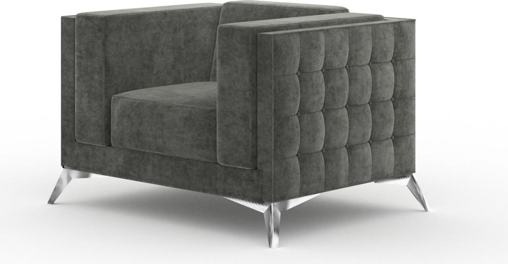 Chesterfield Sessel 1 Sitzer Couch Polster Neu Sofa Textil Luxus
