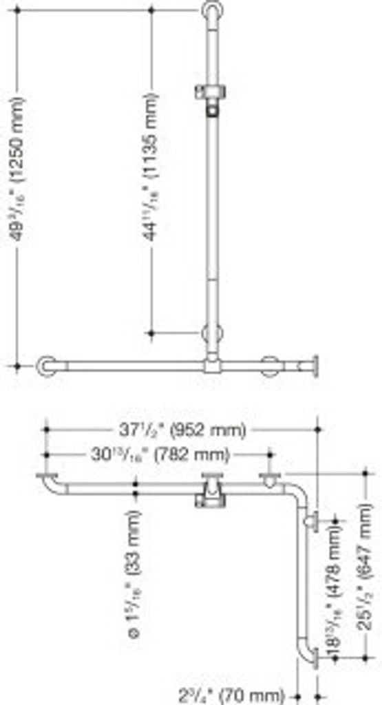 HEWI 801.35US310 84 Duschhandlauf m. Br.H. (USA),S. 801 Produktbild 