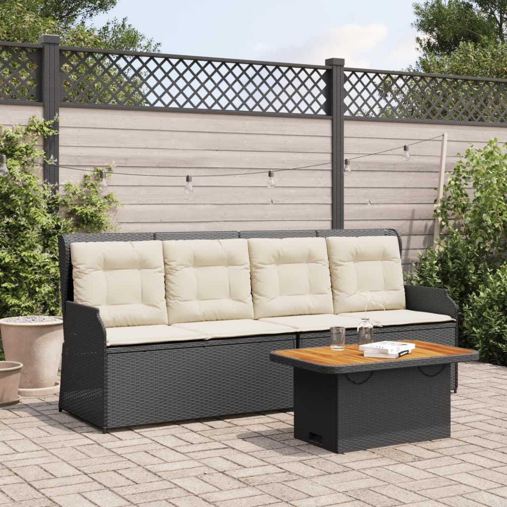 "Rabatt" 3-tlg. Garten-Lounge-Set - Wetterfestes Sitzgruppe - für 2 Personen - mit Kissen Schwarz Poly Rattan - Lounge-Dining set CC10261