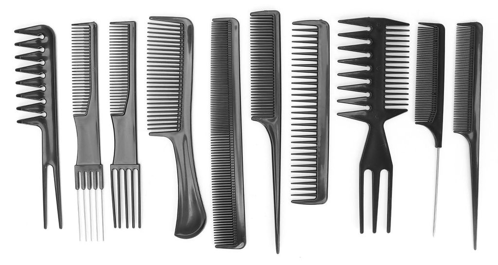 10-teiliges professionelles Haar-Styling-Kamm-Set für Salon, Friseurkämme, Friseur