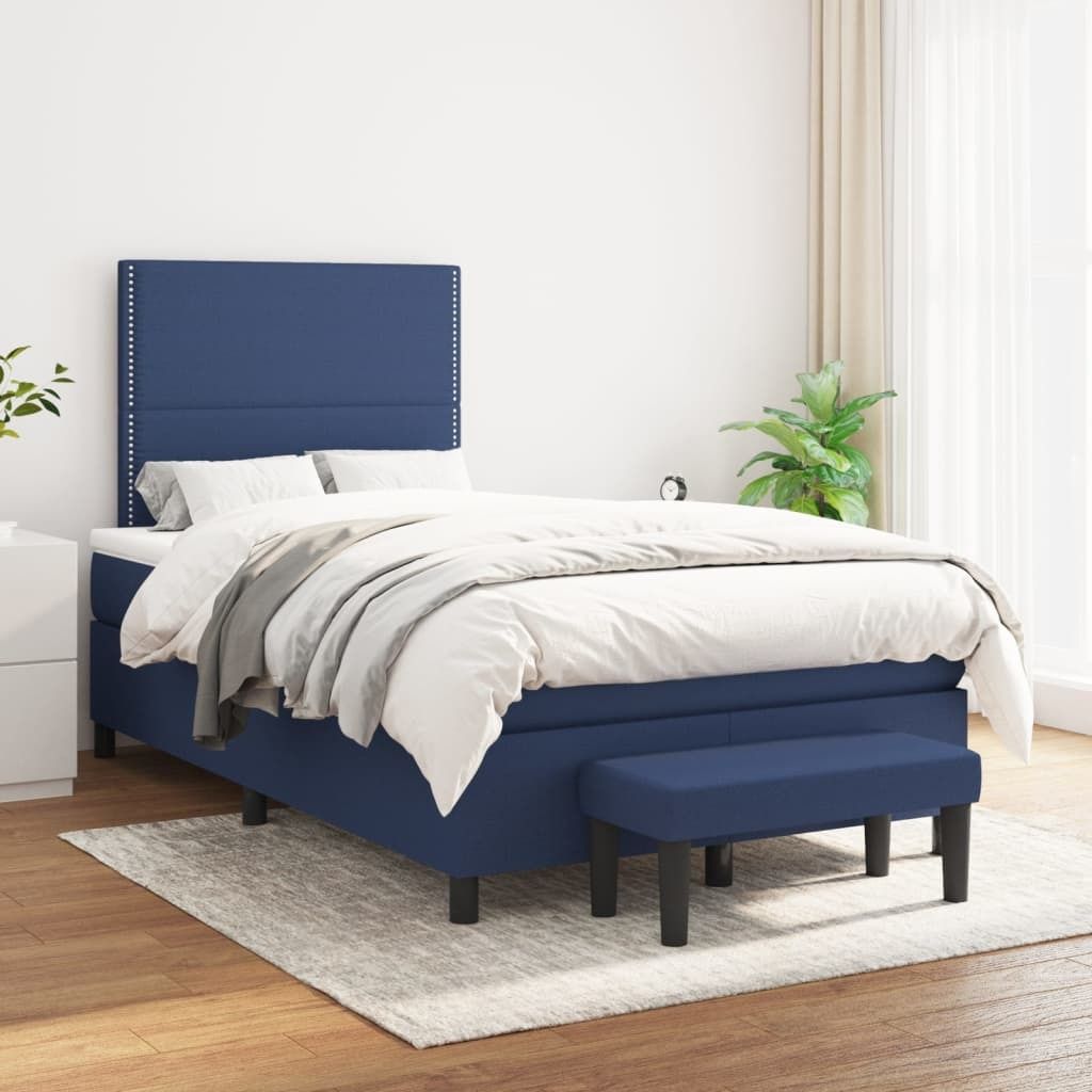 Maison Exclusive - Boxspringbett mit Matratze Blau 120x200 cm Stoff