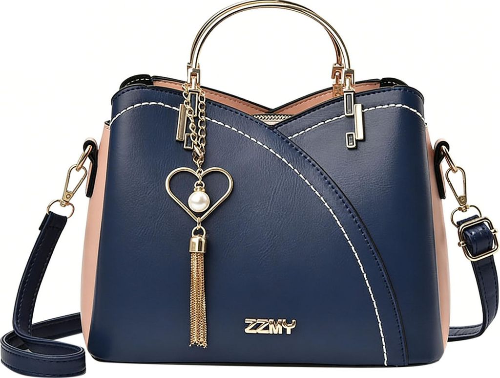 STILVORA Handtaschen, Große Damen Farbblock Umhängetasche, Modische Schultertasche mit viel Stauraum für Alltag & Shopping, Blau