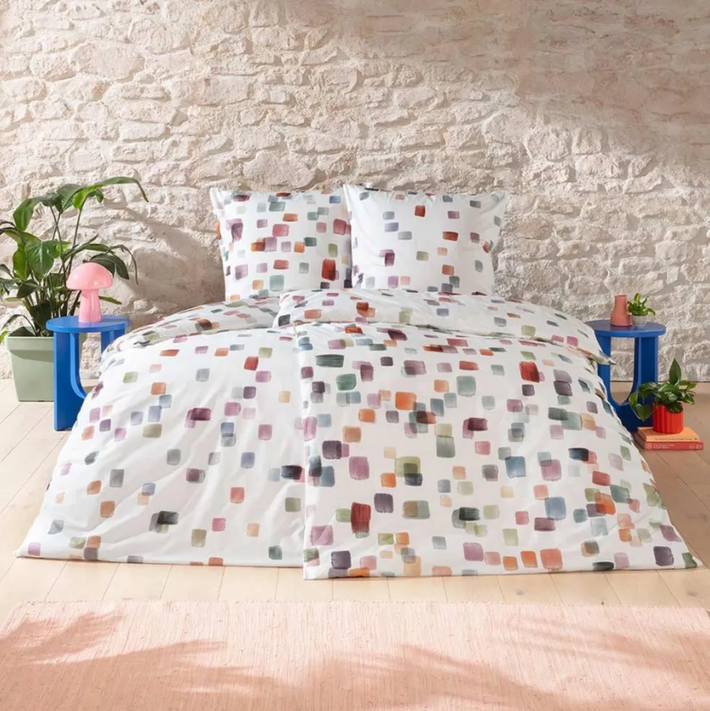 Housse de couette Emily ESTELLA en satin soyeux et finition grand luxe