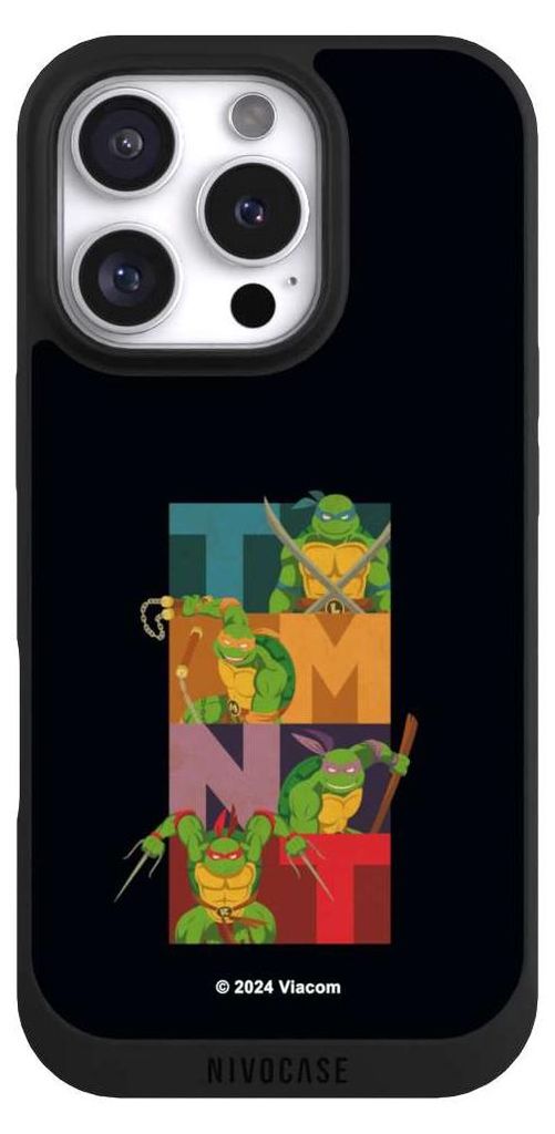 NIVOCASE Handyhülle für Apple iPhone 16 Pro Hülle NIVOpure Case Schwarz Fanartikel Offizielles Lizenzprodukt Teenage Mutant Ninja Turtles