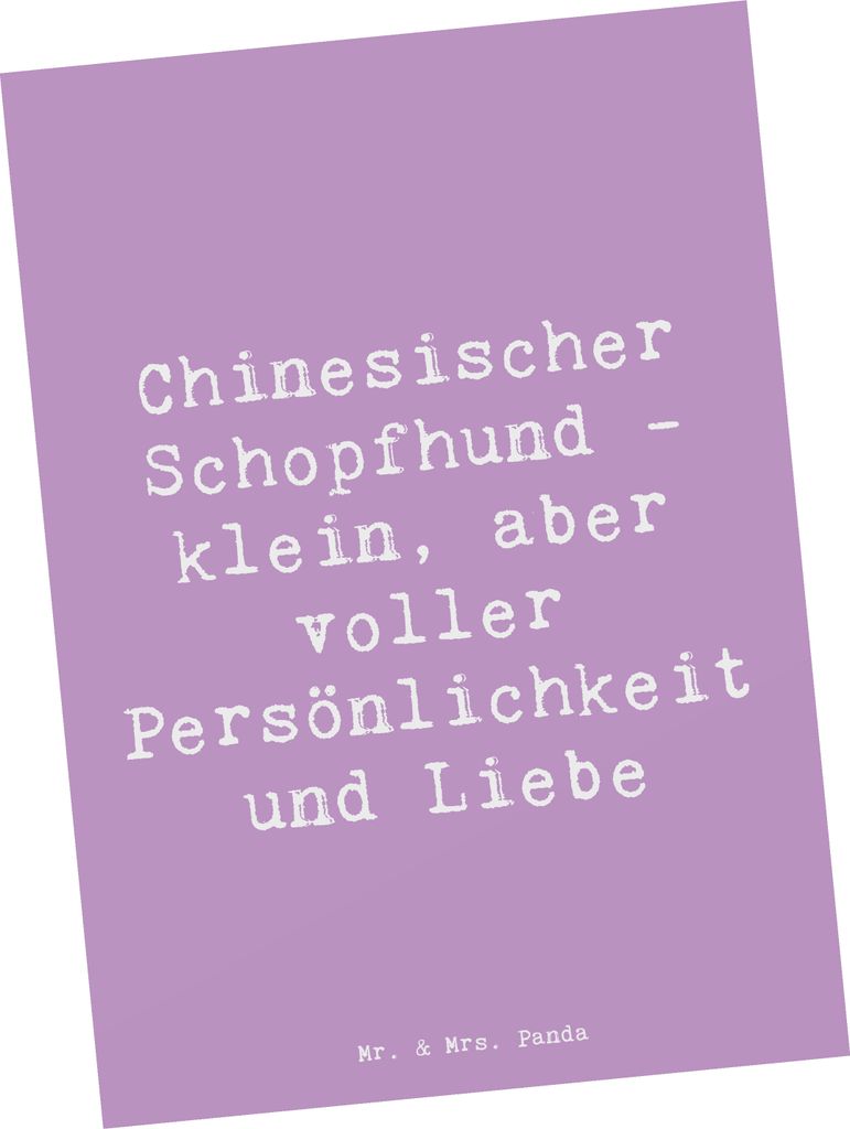 Mr. & Mrs. Panda Postkarte Spruch Chinesischer Schopfhund Produktbild 