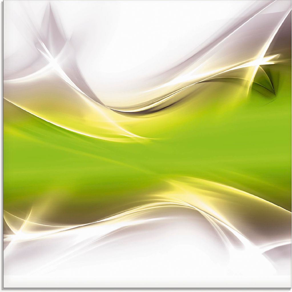 ARTland Glasbild Kreatives Element Grün Größe: 30x30 cm