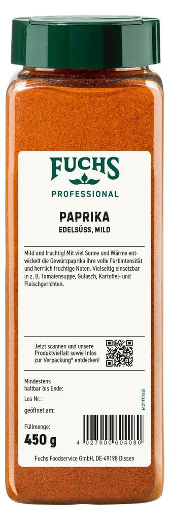 Fuchs Professional edlesüß Paprika fruchtig mild gemahlen Produktbild 
