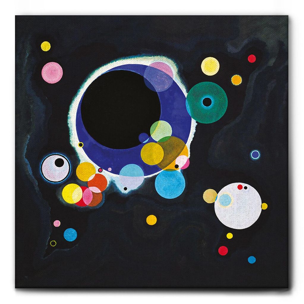 Giallobus - Einige Kreise - Vassily Kandinsky - 70L x 70B cm - Bild - Leinwand mit Standardrahmen