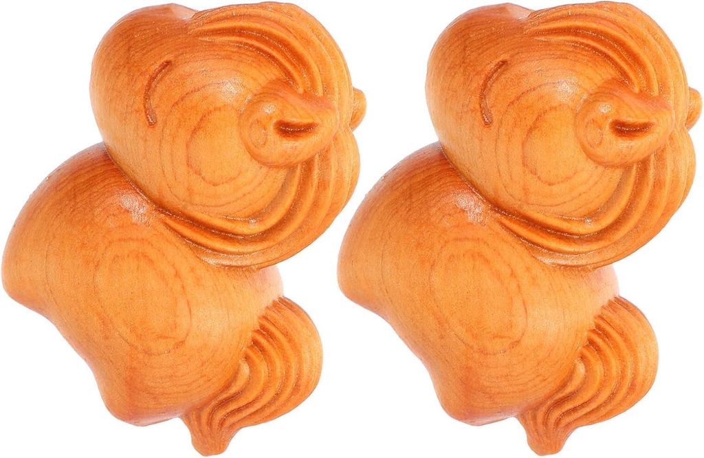 2 Miniatur-Pferdefiguren aus Holz mit chinesischen Tierkreiszeichen als geschnitzte Feng-Shui-Dekoration für Auto oder Schreibtisch und als Glück...