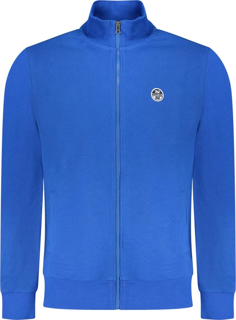 Stylisches Herren Zip-Sweatshirt in Blau mit Logo & Taschen