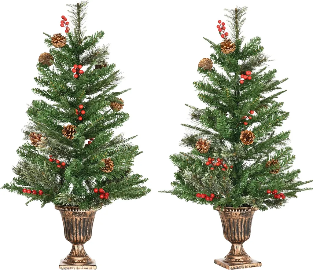 Sapin de Noël 90 cm 110 branches en PVC vert résistant pour décoration 09m