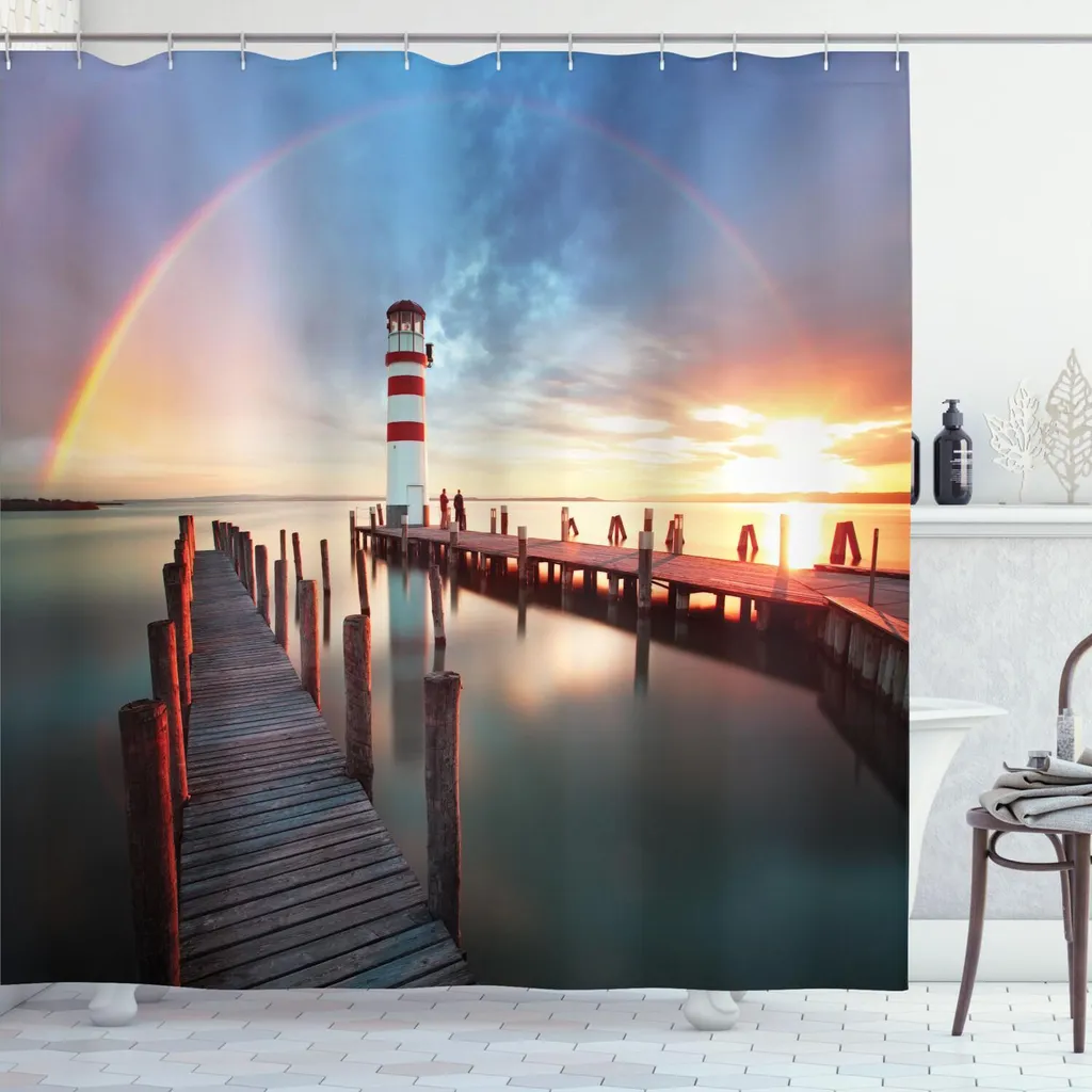Tenda da Doccia Impermeabile ABAKUHAUS Faro e Costa 175x200 cm