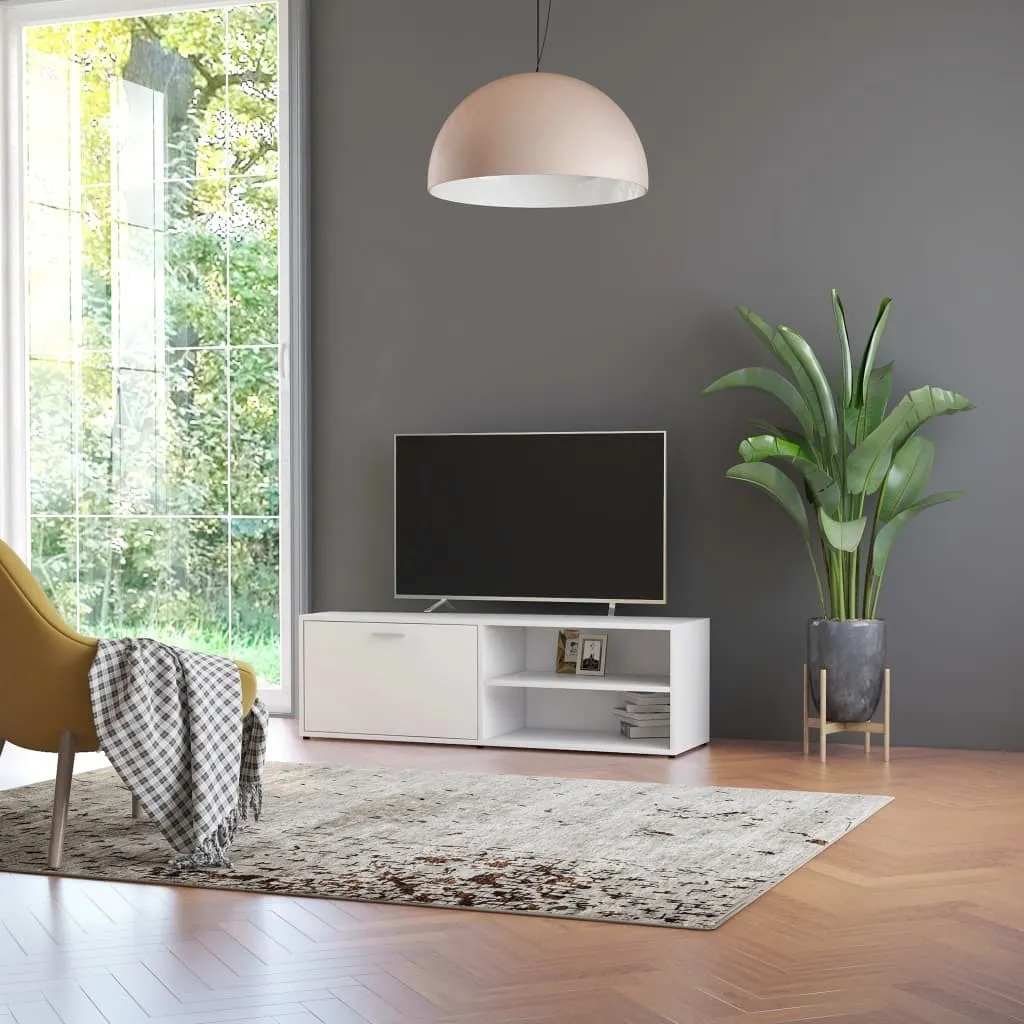 Mobile TV Bianco 120 cm - Arredo Soggiorno Legno Chic e Luminoso