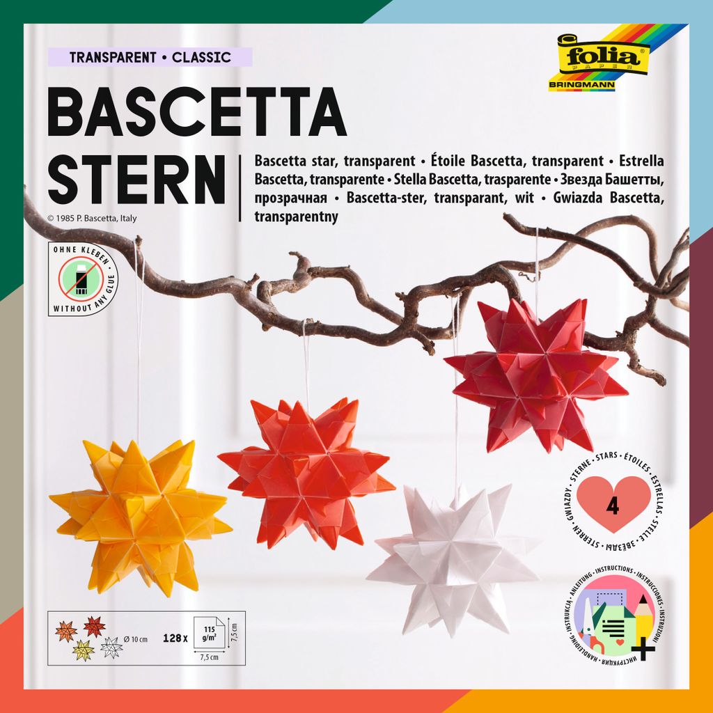 folia Faltblätter Bascetta-Stern 75 x 75 mm transparent 128 Produktbild 3