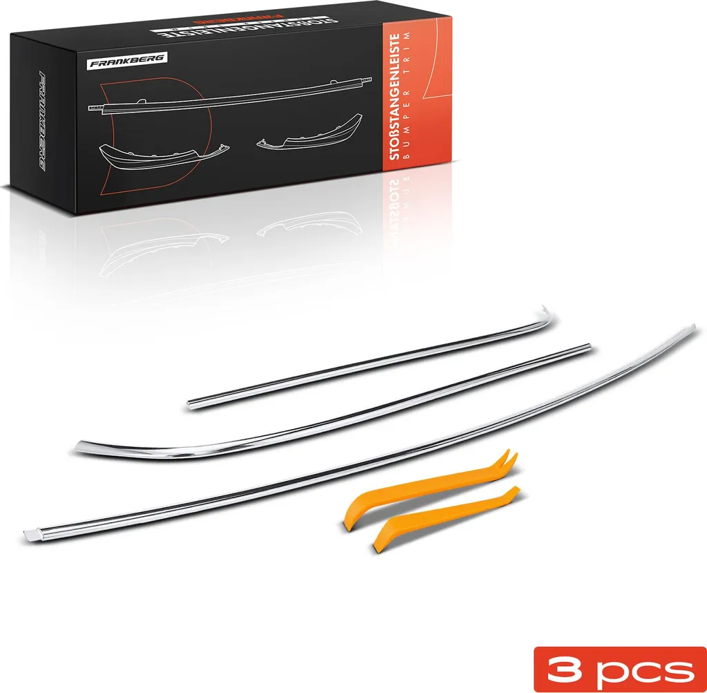 Kit moulures pare-chocs arrière Mercedes Classe C W203 - 3 pièces - Noir