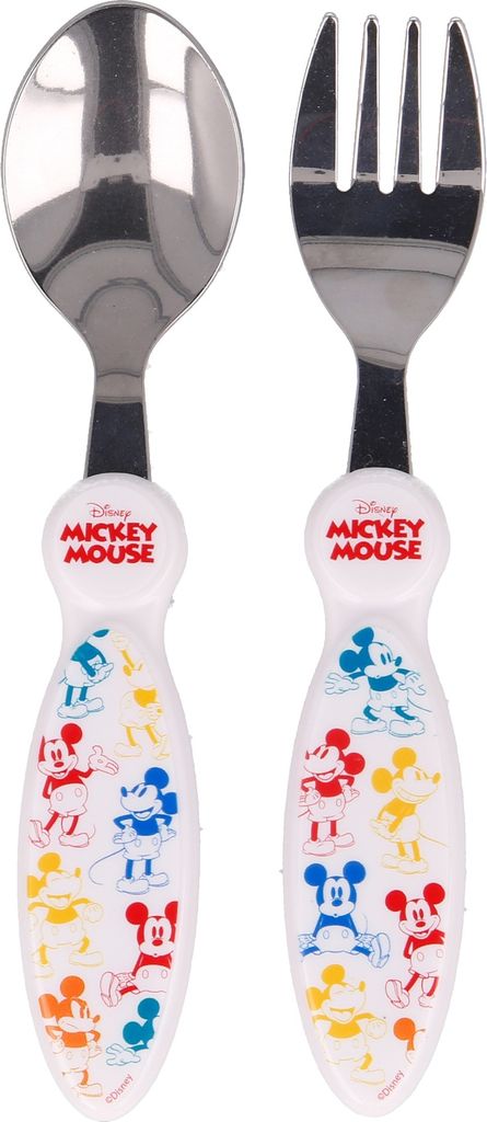 Mickey Mouse Besteck Set - Kinder Set 2-tlg Gabel und Produktbild 