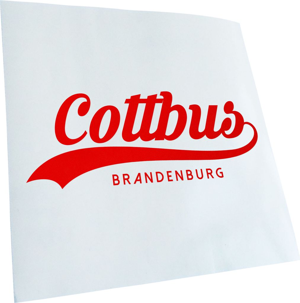 Kiwistar - Autoaufkleber - Cottbus Brandenburg - Rot - 60x23cm - Aufkleber für Auto, Laptop, Fahrrad, LKW, Motorrad mehrfarbig JDM Decal Racing