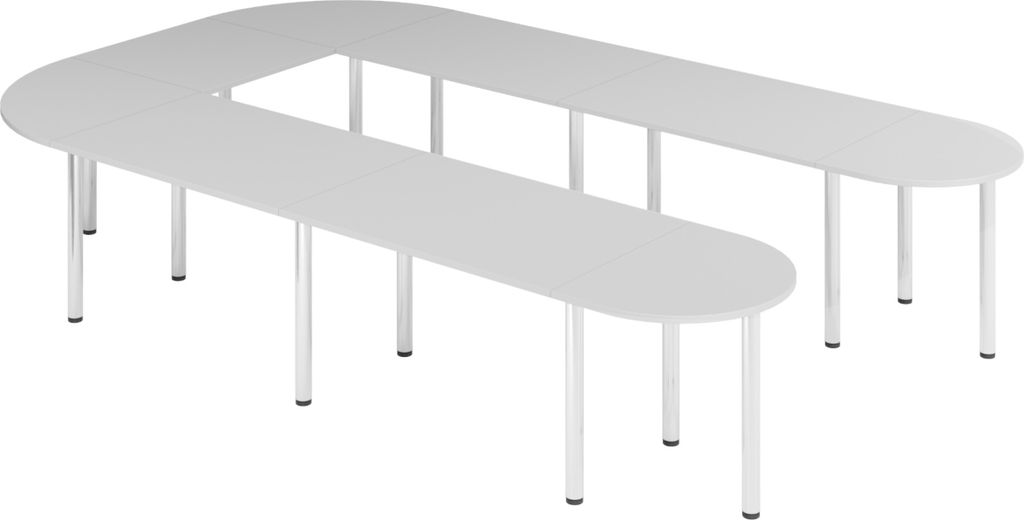 bümö Konferenztisch-Sets Serie-K - Nachbildung: Grau, Größe: Set K6 | 380x240 cm