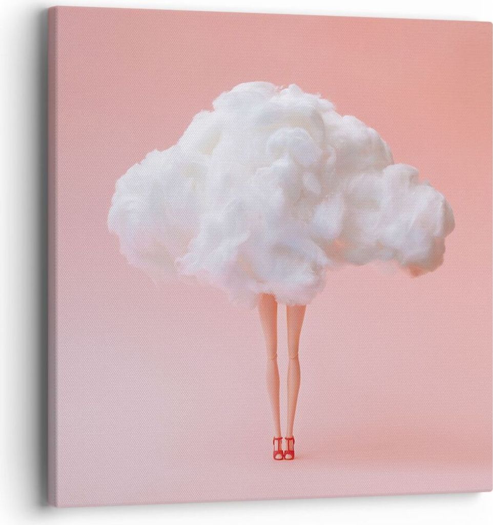 Bild auf Leinwand - Leinwandbild - Einteilig - Wolke Beine Surrealismus - 40x40cm - Wand Bild - Wanddeko - Wandbilder - Leinwanddruck - Bilder - Wa...